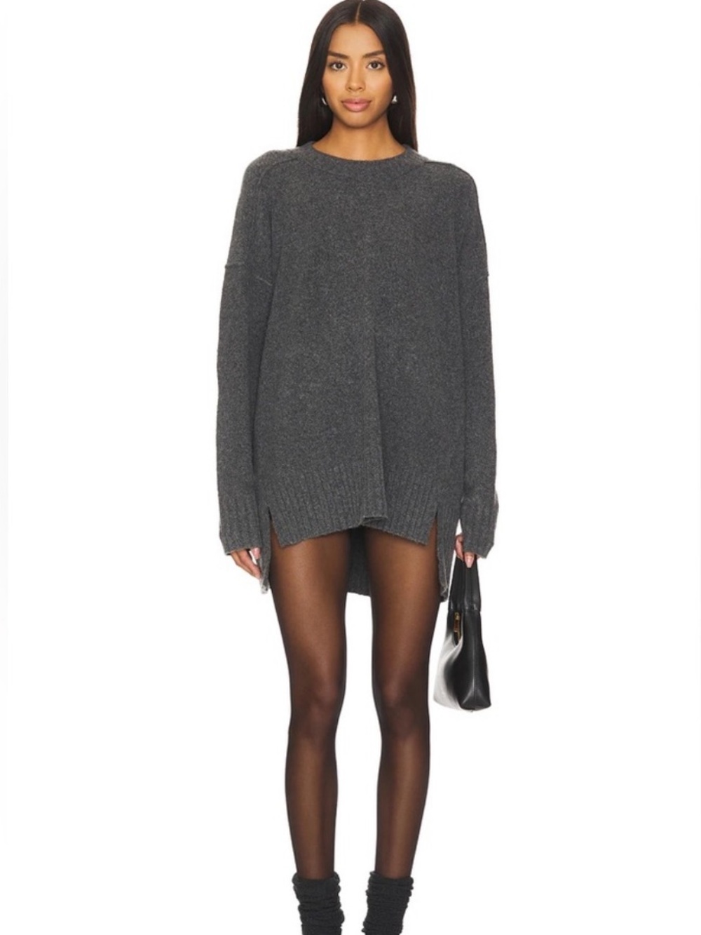 Free People Phoebe Pullover Sweater - Charcoal XS